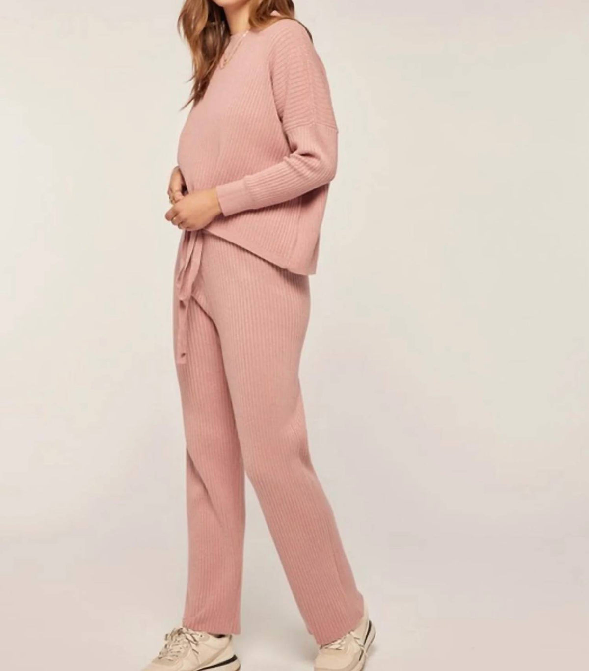 Tea N Rose - Ribbed Crew Sweater