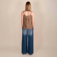 Tela - Peltro Top - brown - clothing - cotton - blend