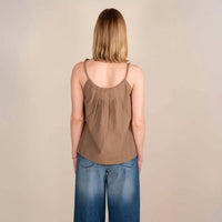 Tela - Peltro Top - brown - clothing - cotton - blend