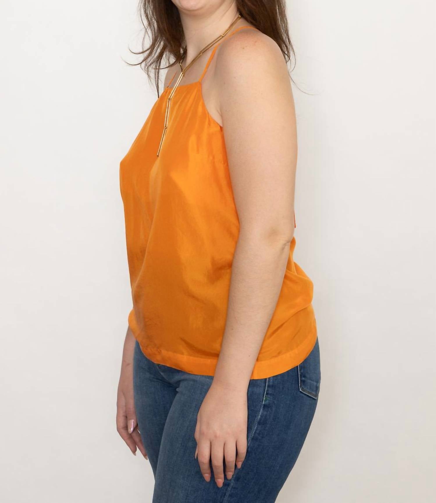 Tela - Ring Tank - clothing - orange - silk