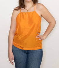 Tela - Ring Tank - clothing - orange - silk
