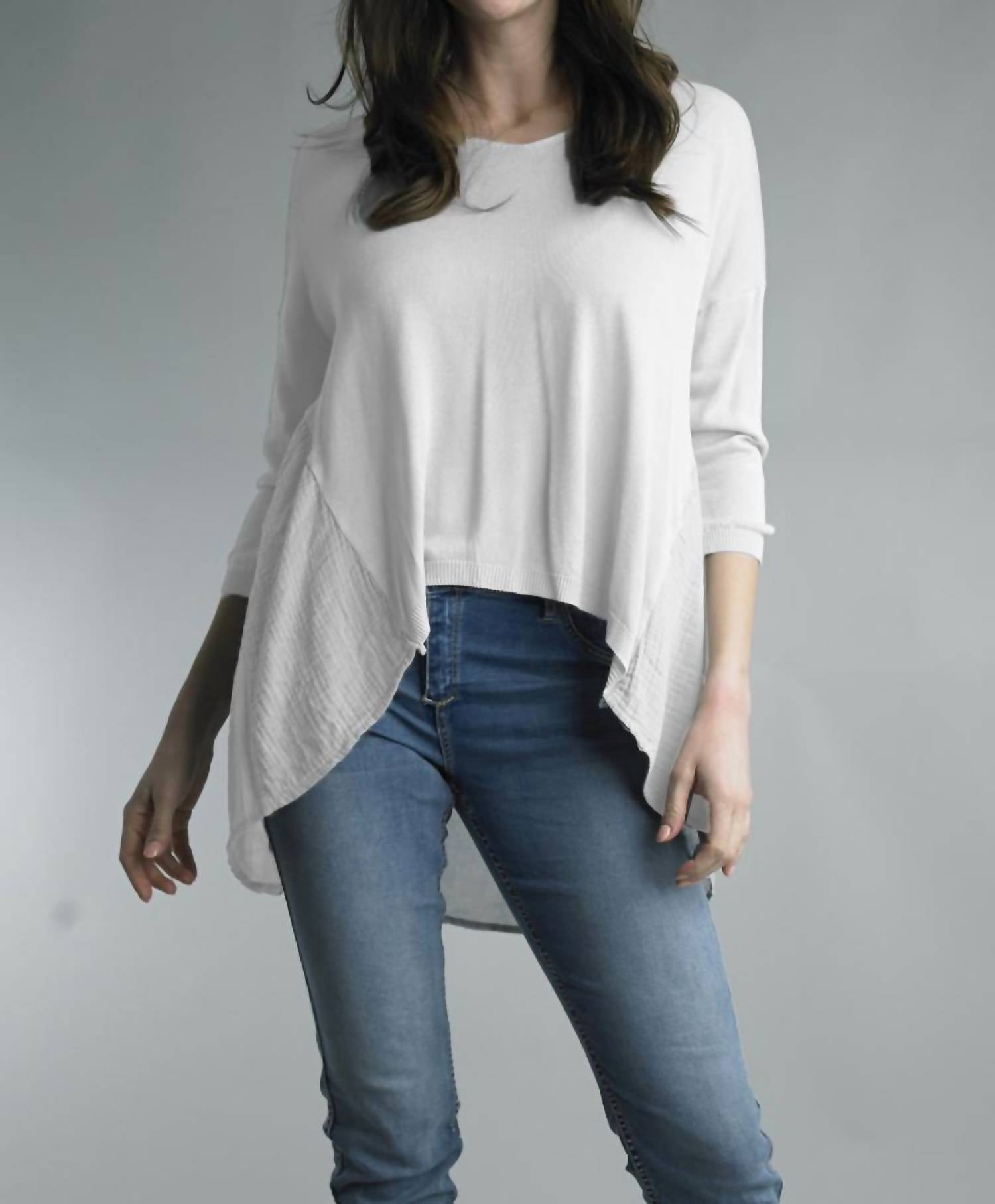 Tempo Paris - 3/4 Sleeve V Neck Top - clothing - shirts - tees - long - sleeve