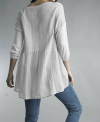 Tempo Paris - 3/4 Sleeve V Neck Top - clothing - shirts - tees - long - sleeve