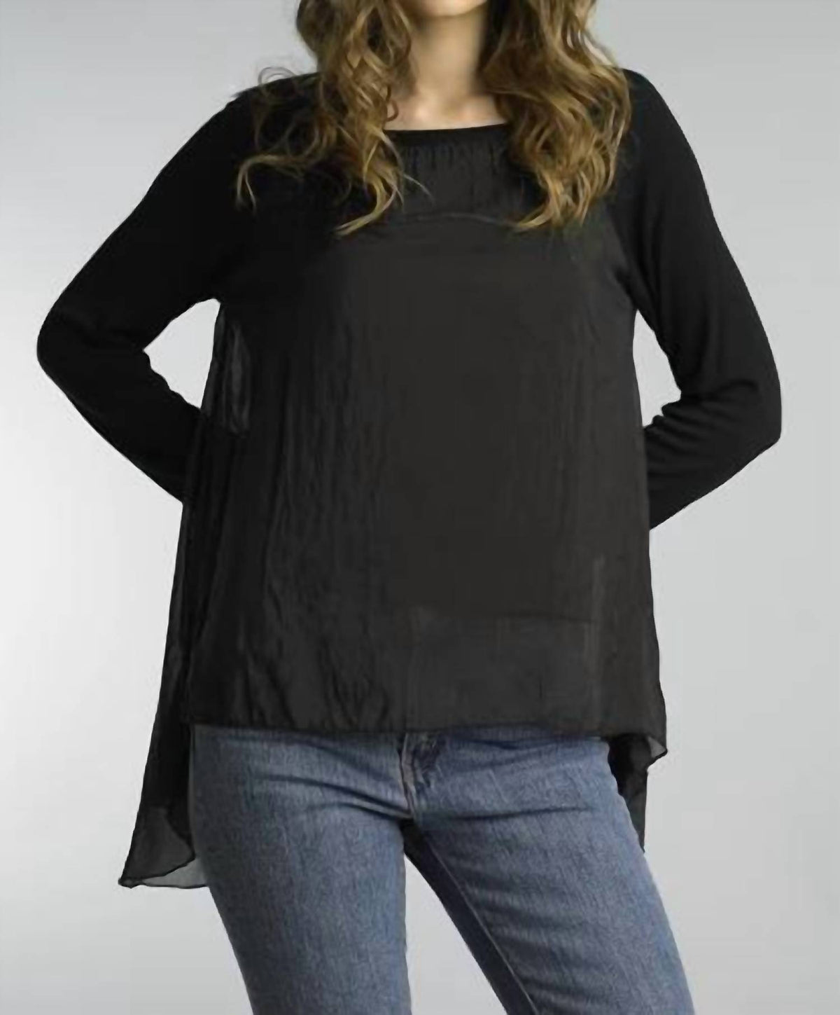 Tempo Paris - Hi Lo Hem Silk Top
