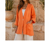 Tempo Paris - Linen Oversized One Button Jacket