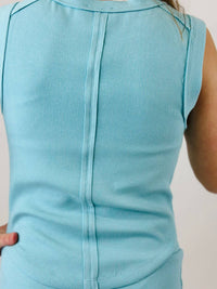 Tenly - Girl's Rayon Rib Tank - blue - clothing - kids