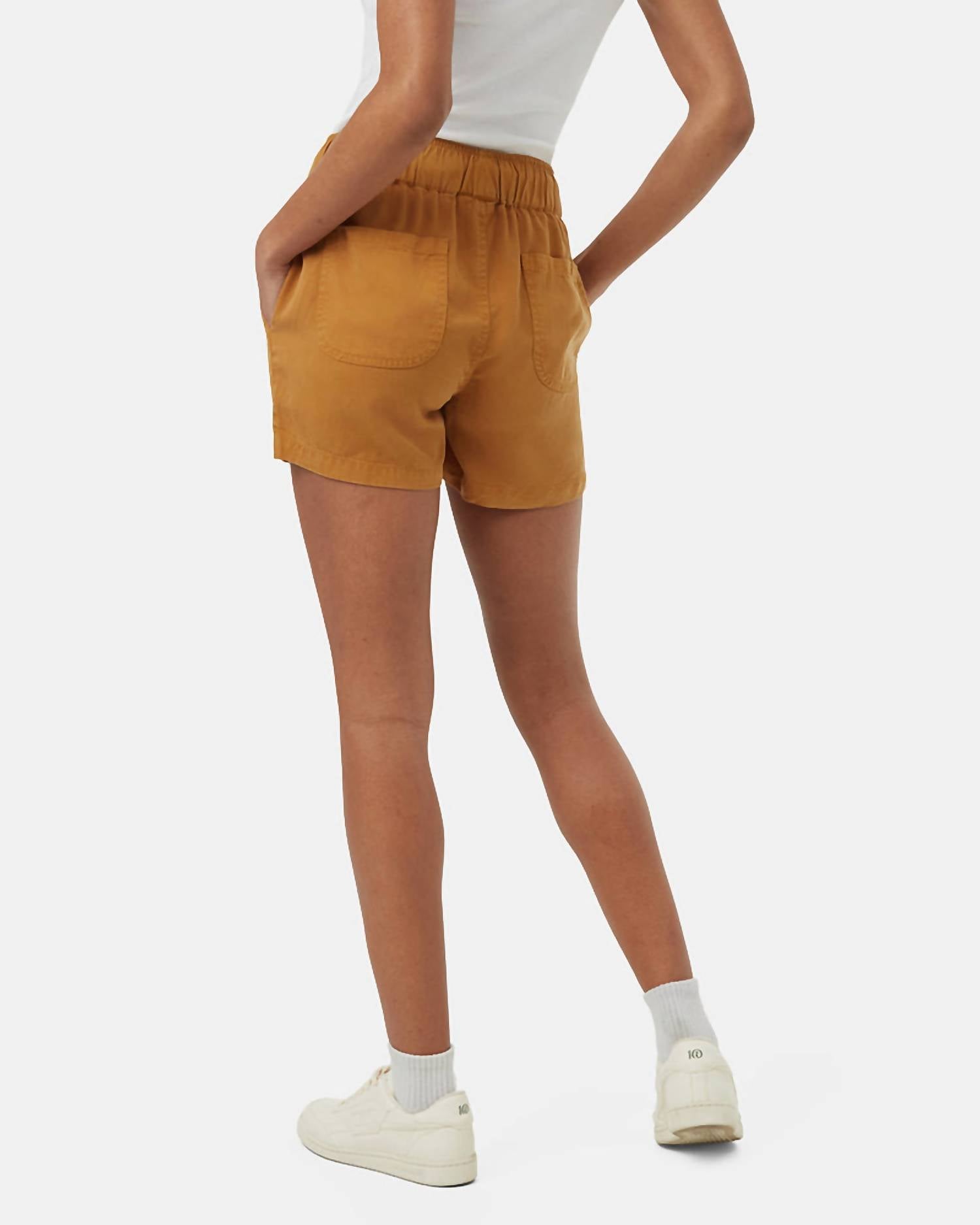 Tentree - Tencel Instow Mid - rise Pull - on Short - brown - clothing - high - waist