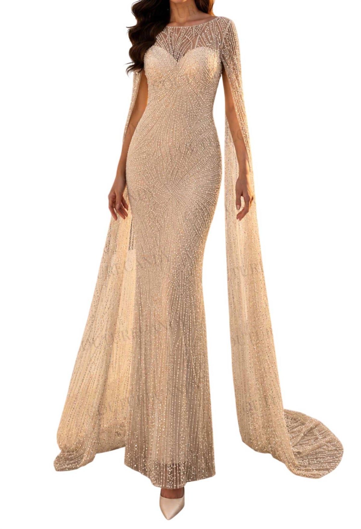 Terani Couture - Beaded Illusion Gown