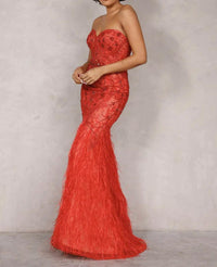 Terani Couture - Strapless Long Tulle Gown - clothing - dresses - patterned