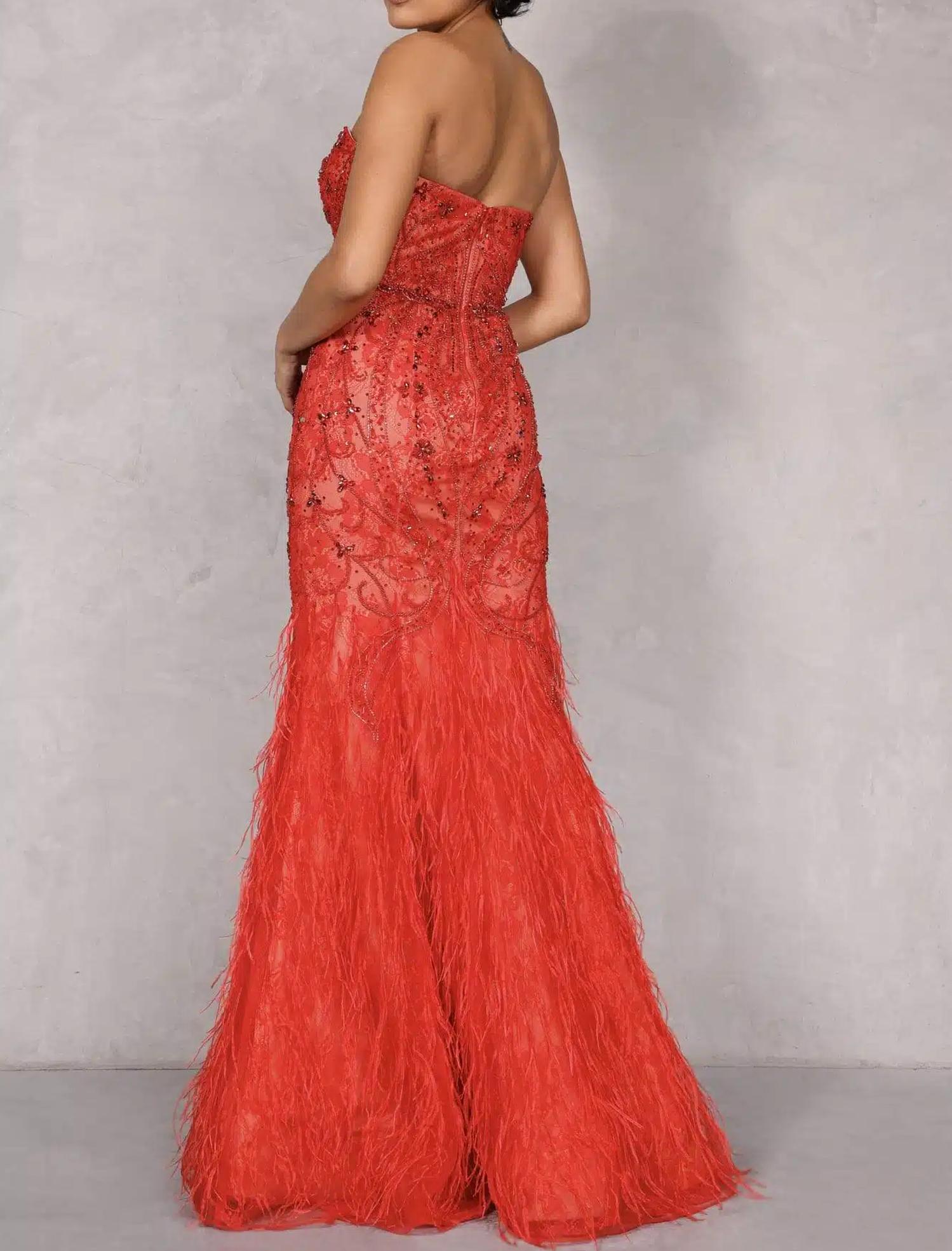 Terani Couture - Strapless Long Tulle Gown - clothing - dresses - patterned