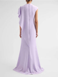 Teri Jon - Asymmetric Drape Cape Gown