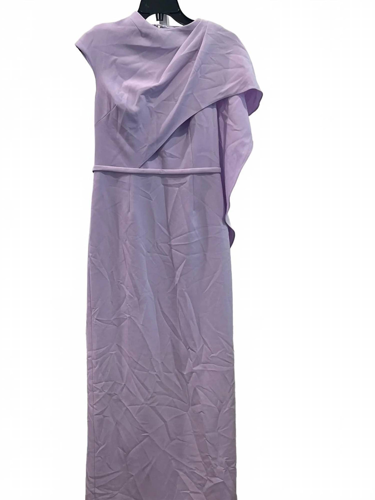 Teri Jon - Asymmetric Drape Cape Prom Gown