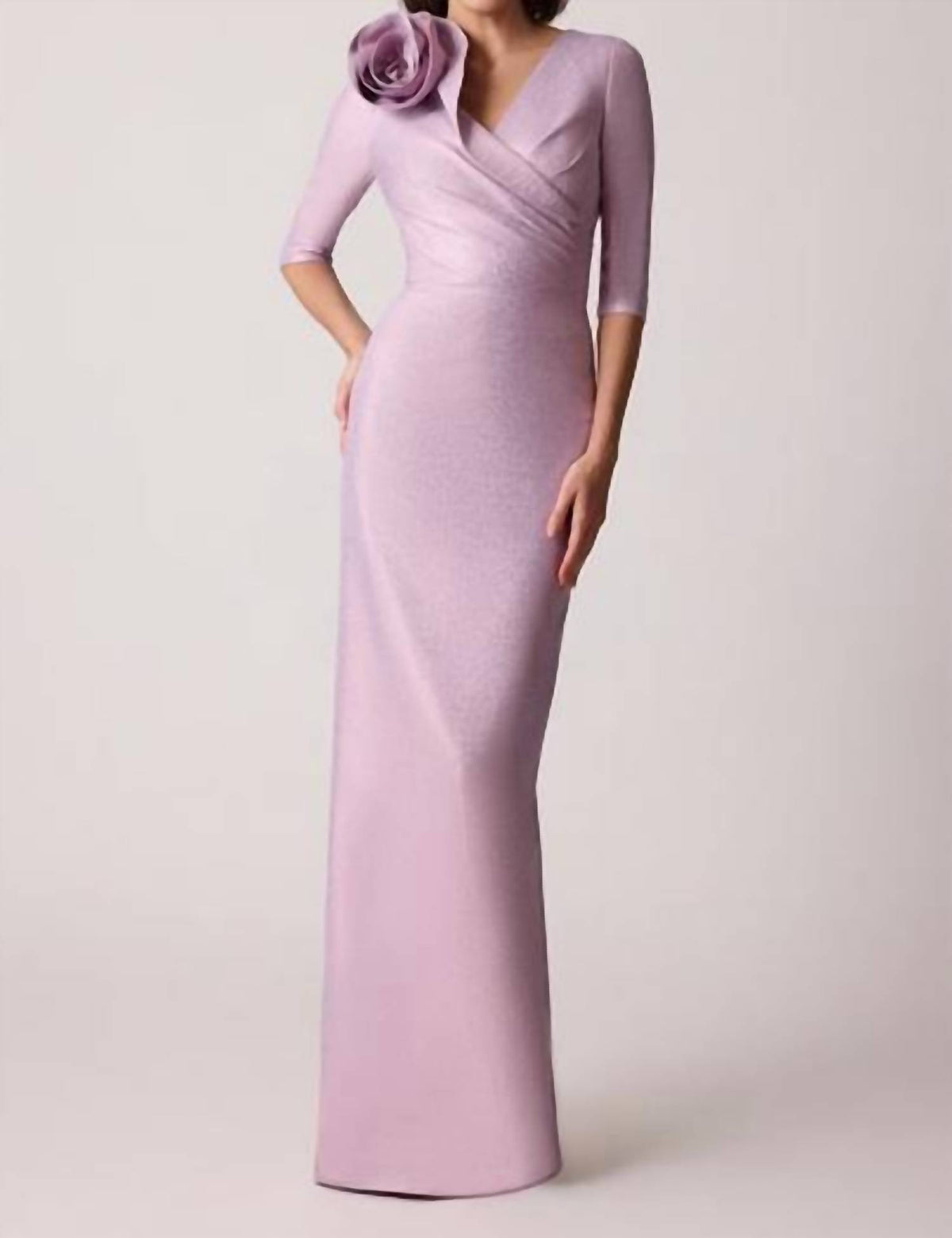 Teri Jon - METALLIC JACQUARD SPECKLE GOWN