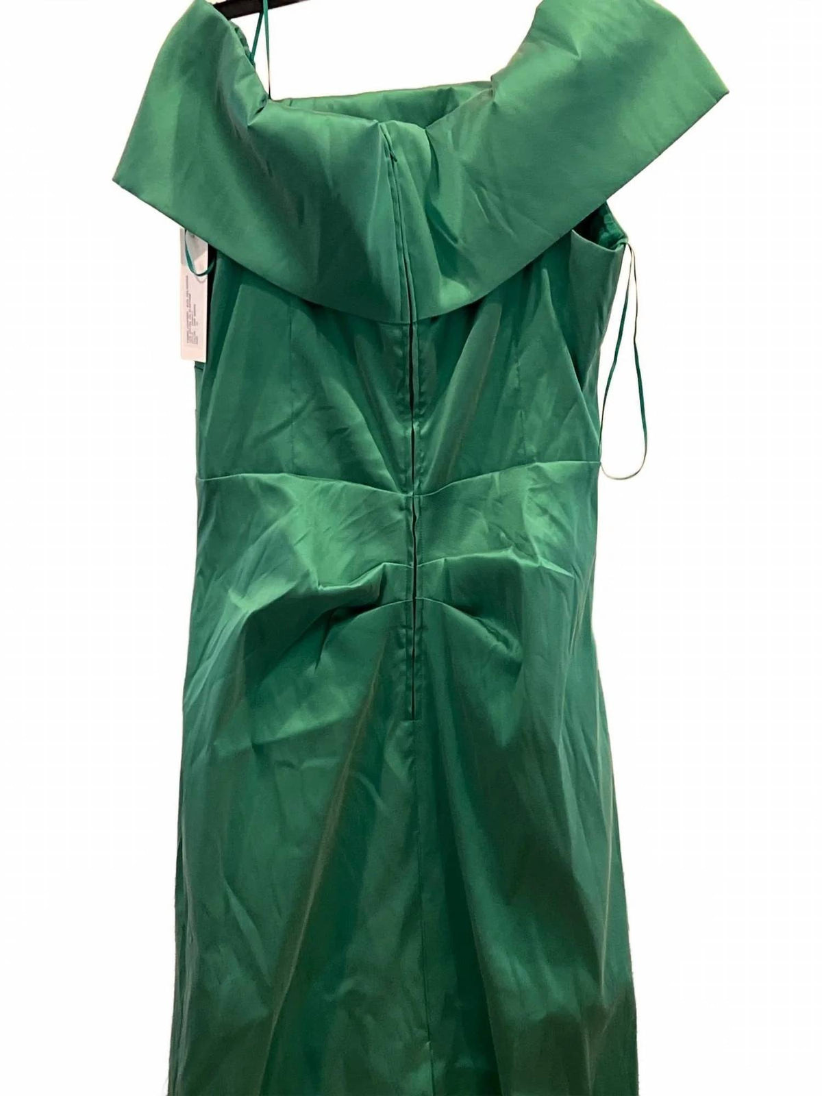 Teri Jon - Stretch Mikado Off The Shoulder Draped Column Gown