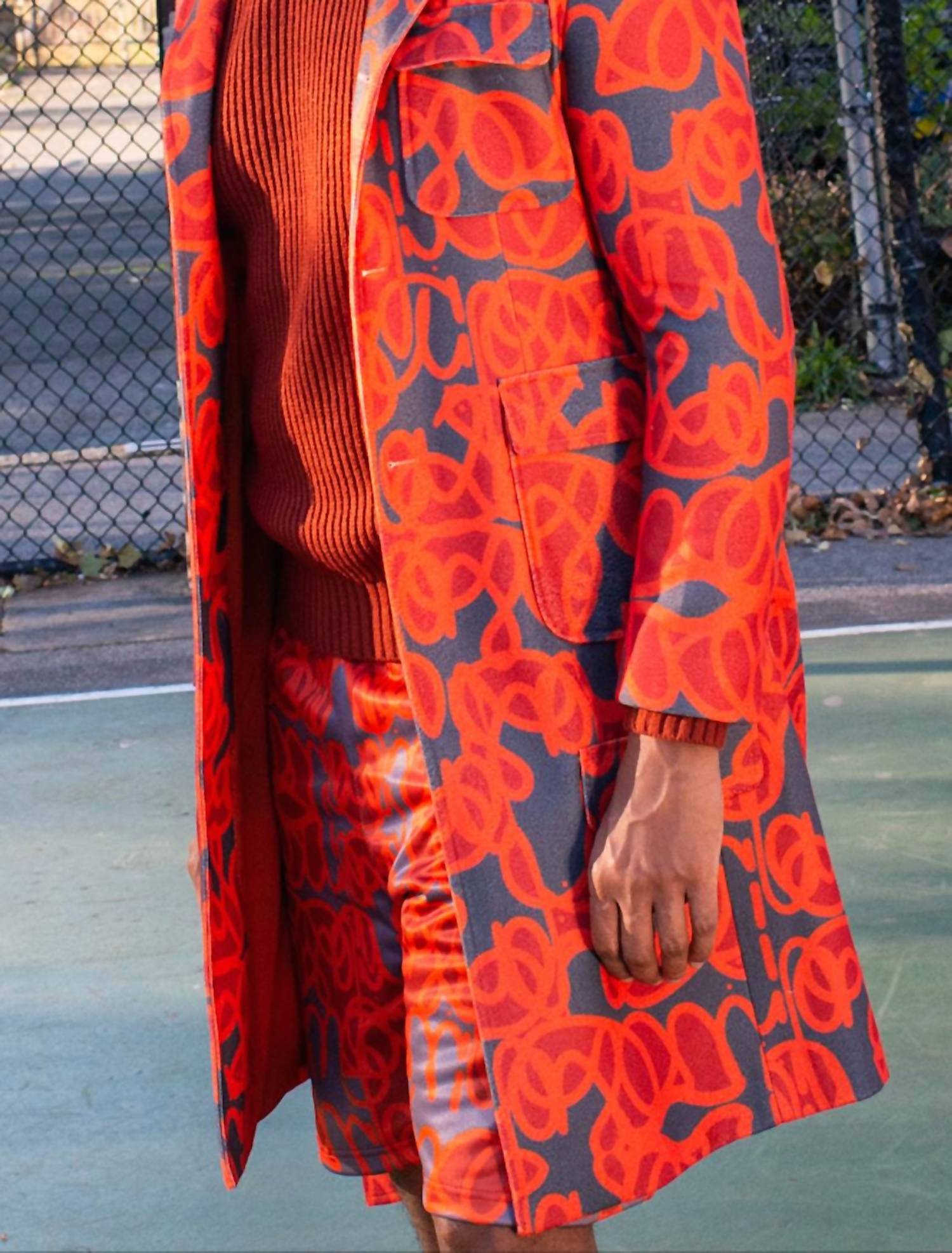 The Athletic Side Of Us - Oraise Print Long Coat - clothing - coats - directbrandpartner