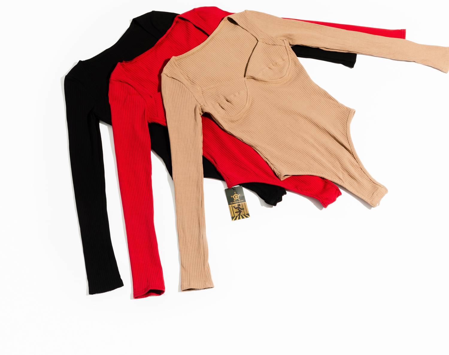 The Athletic Side Of Us - Women's Lady Liberty Long Sleeve Leotard - bodysuits - brown - clothing