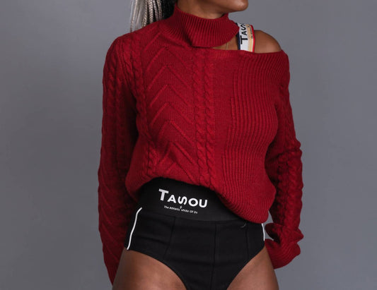 The Athletic Side Of Us - Women's Victorian Cut Out Shoulder Sweater - clothing - cowl - directbrandpartner