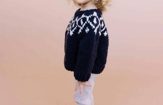 The Blueberry Hill - Icicle Sweater Pullover - acrylic - blue - clothing