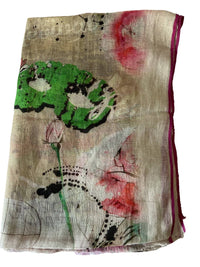 The Gray Crab - Women's Linen Scarf - accessories - beige - directbrandpartner