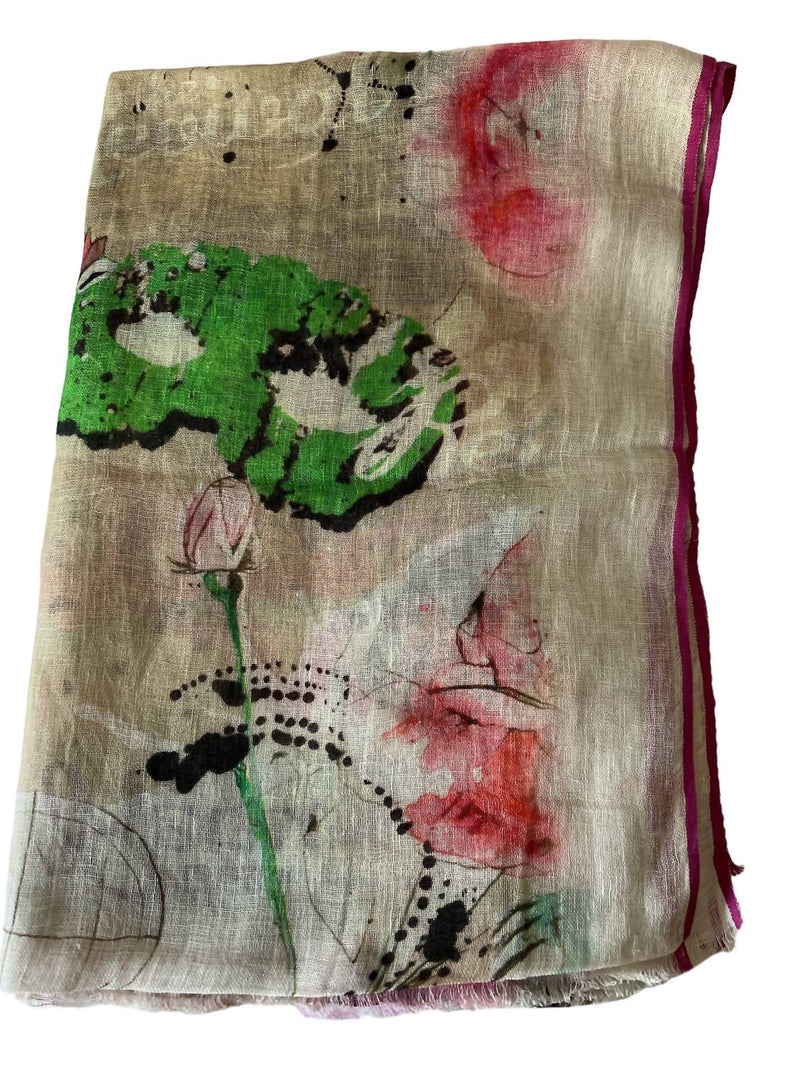 The Gray Crab - Women's Linen Scarf - accessories - beige - directbrandpartner