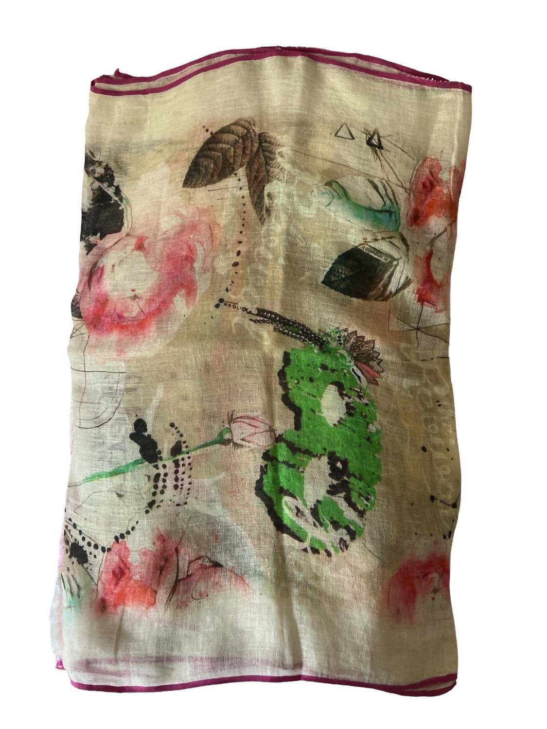 The Gray Crab - Women's Linen Scarf - accessories - beige - directbrandpartner