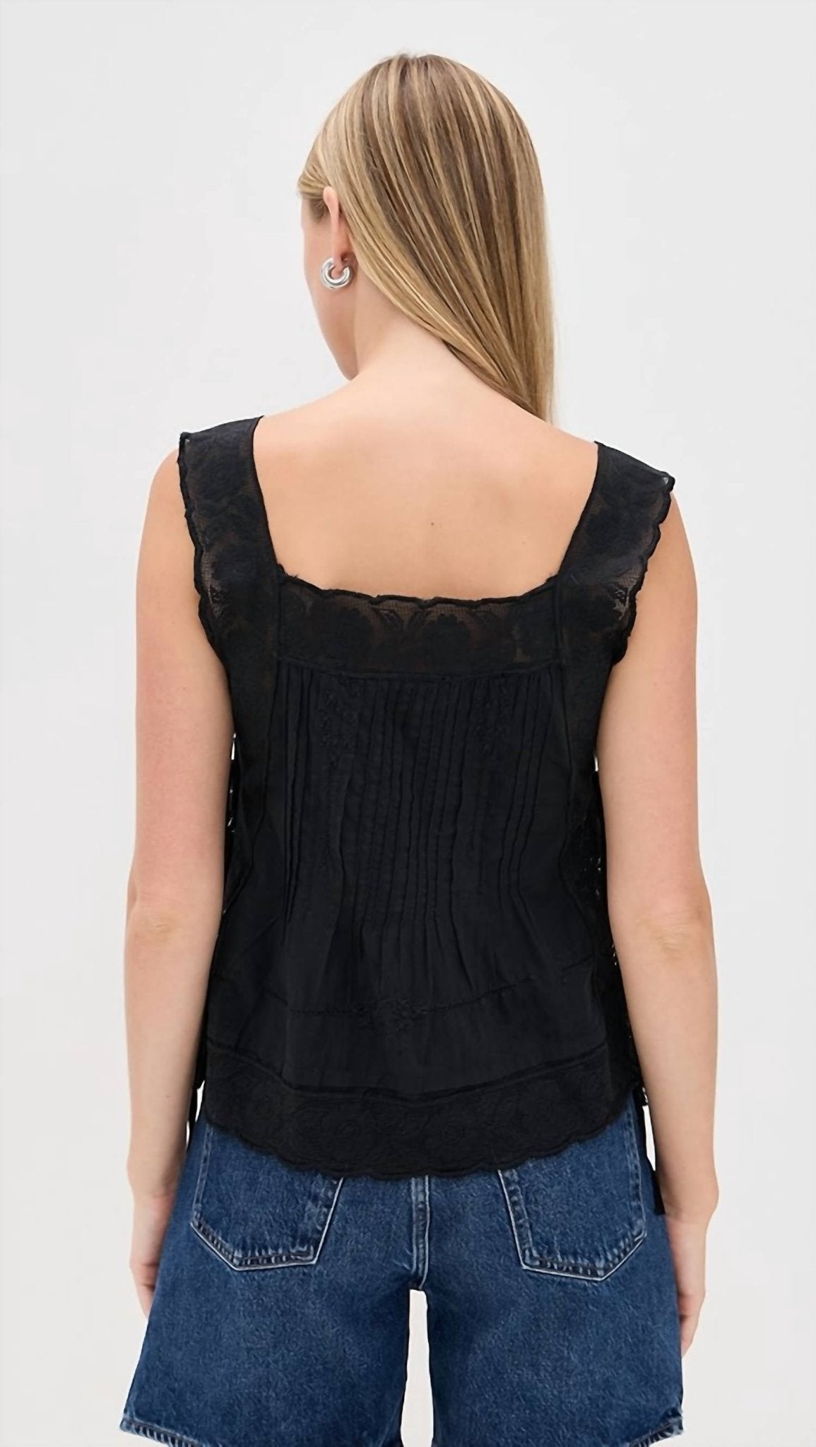 The Great. - Attic Lace Cami Top - black - camisoles - clothing