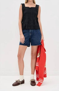 The Great. - Attic Lace Cami Top - black - camisoles - clothing