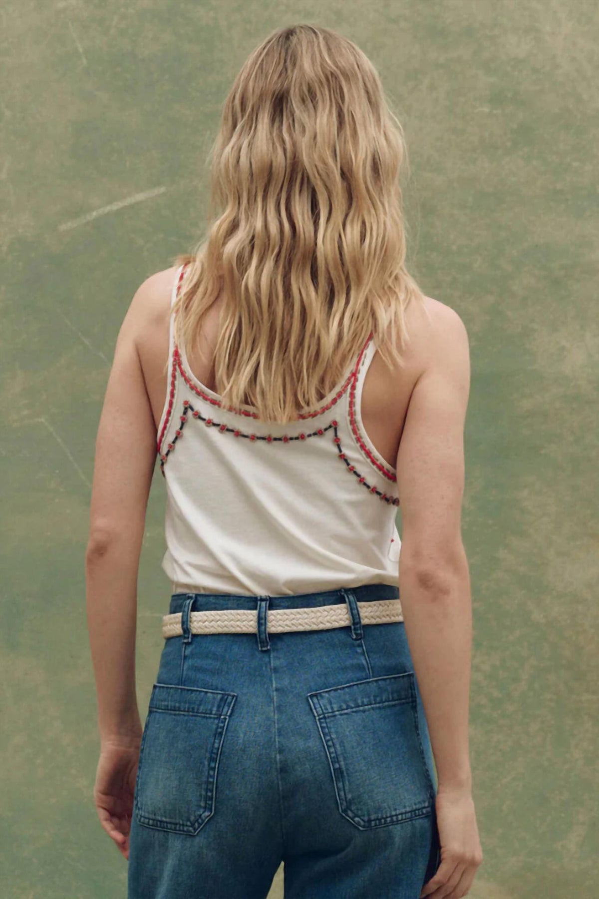 The Great. - Beaded Slim Tank Top