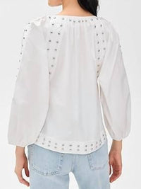 The Great. - Bodega Top With Studs - blouses - clothing - cotton