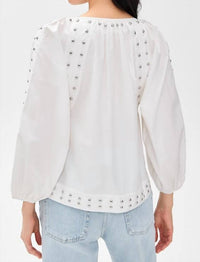 The Great. - Bodega Top With Studs - blouses - clothing - cotton