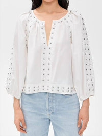 The Great. - Bodega Top With Studs - blouses - clothing - cotton
