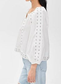 The Great. - Bodega Top With Studs - blouses - clothing - cotton