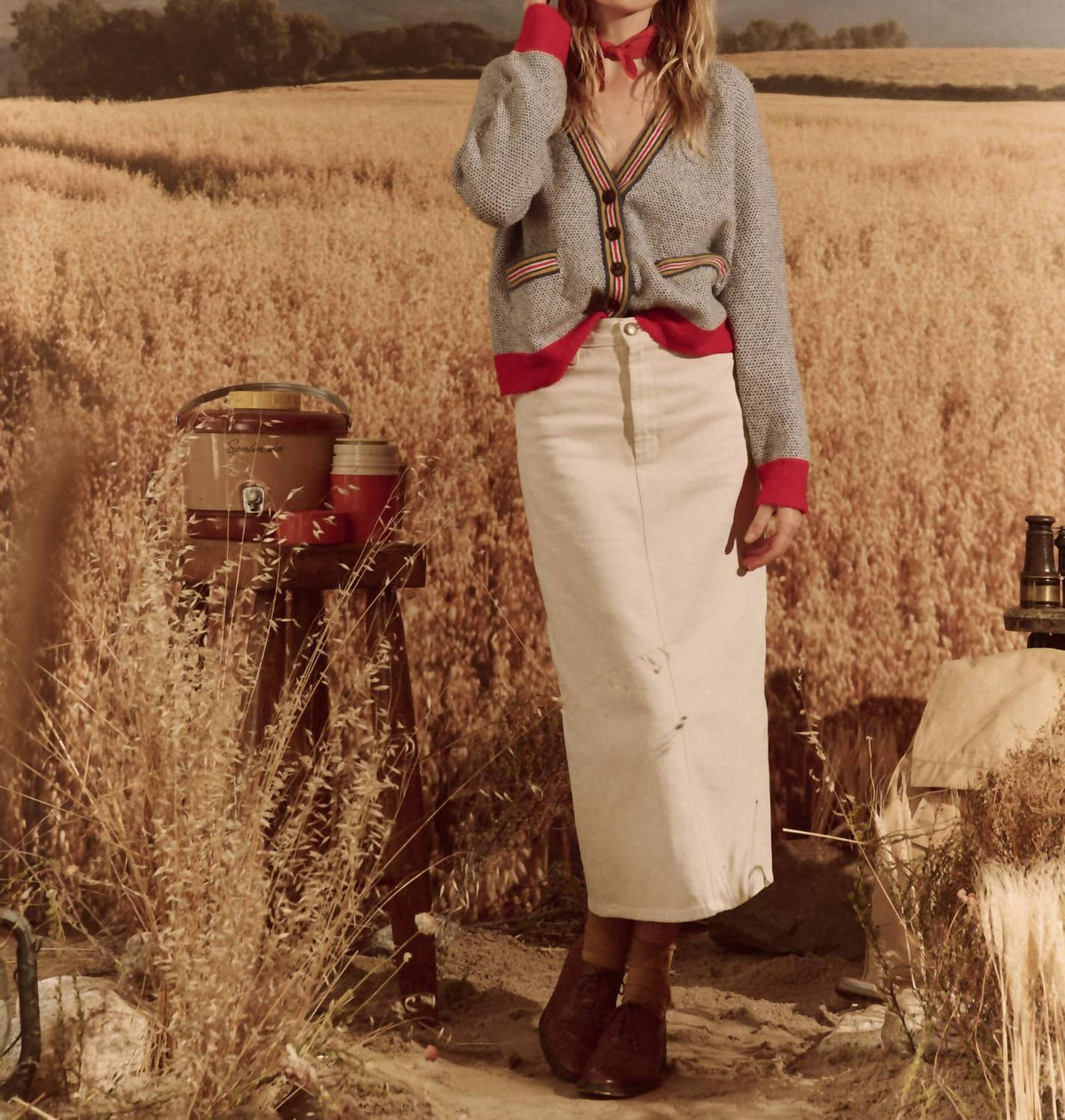 The Great. - Column Midi Skirt