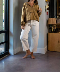 The Great. - Embroidered Cropped Trailhead Pullover