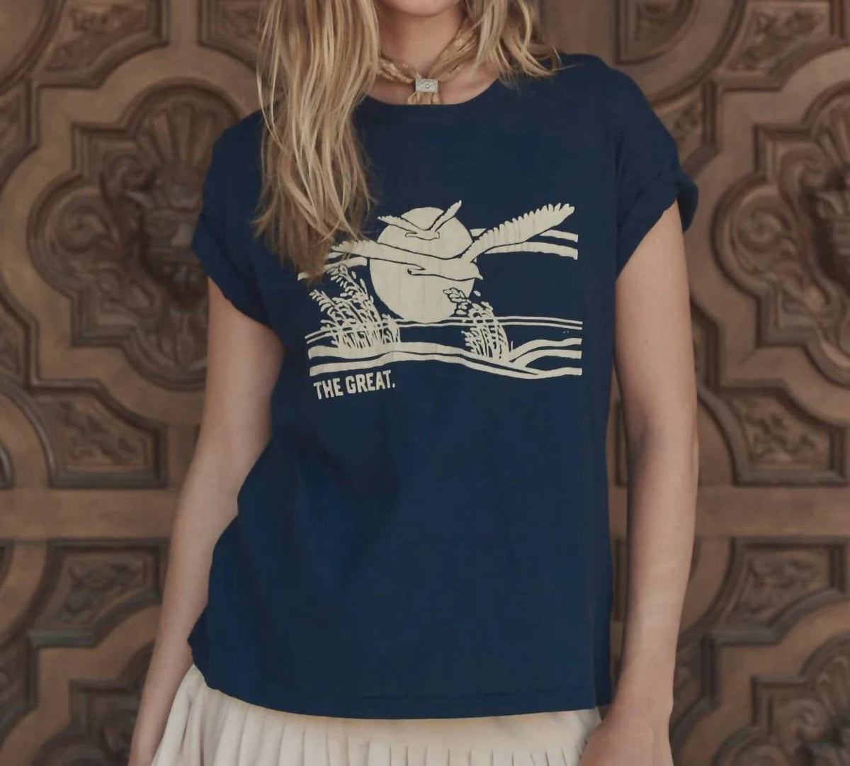 The Great. - Everglade Graphic The Boxy Crew Top