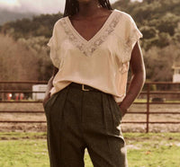 The Great. - Fortune Top - beige - blouses - clothing