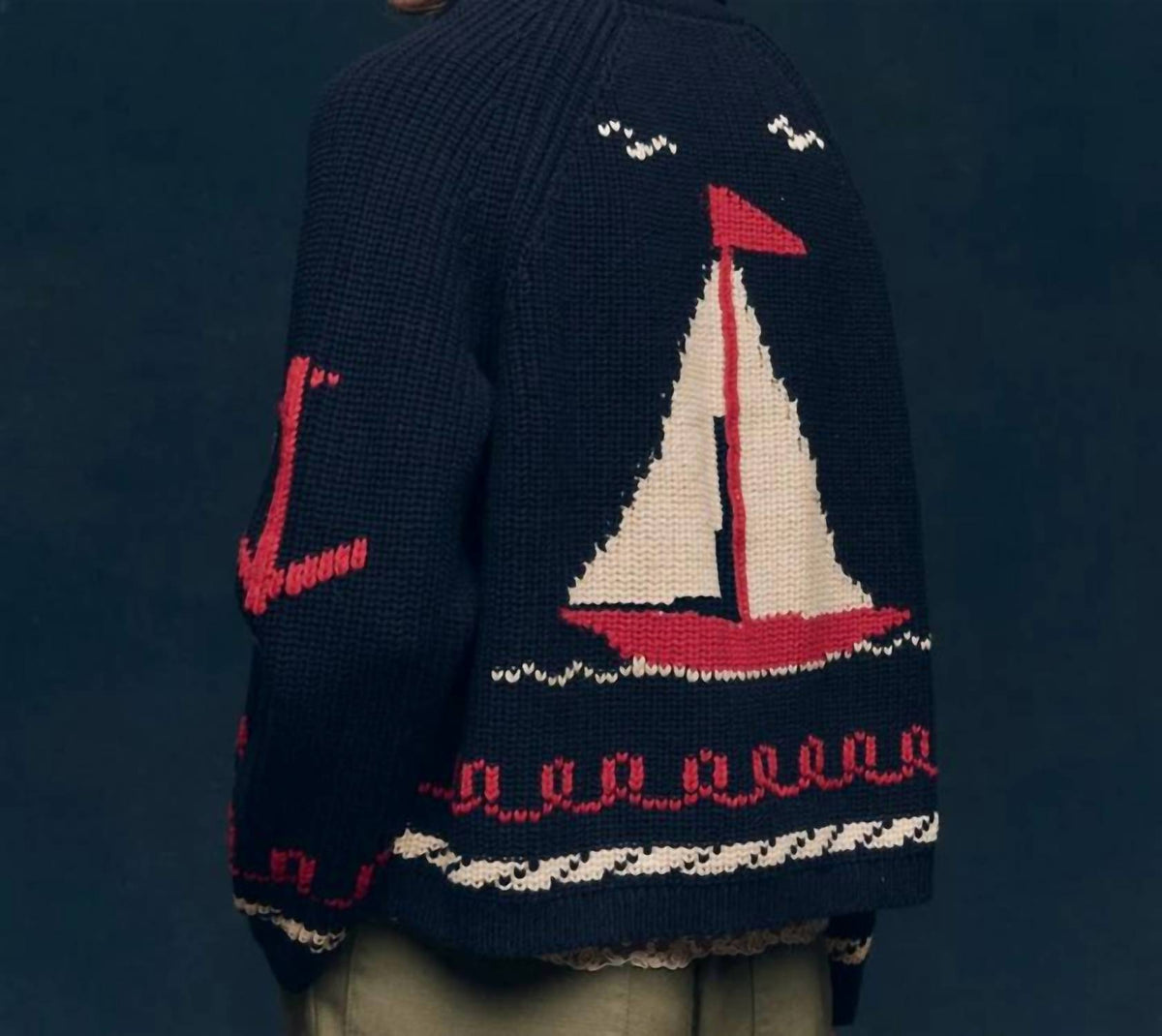 The Great. - Sailboat Open Front Cardigan