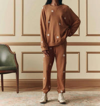 The Great. - Slouch Sweatshirt With Daisy Embroidery