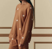 The Great. - Slouch Sweatshirt With Daisy Embroidery