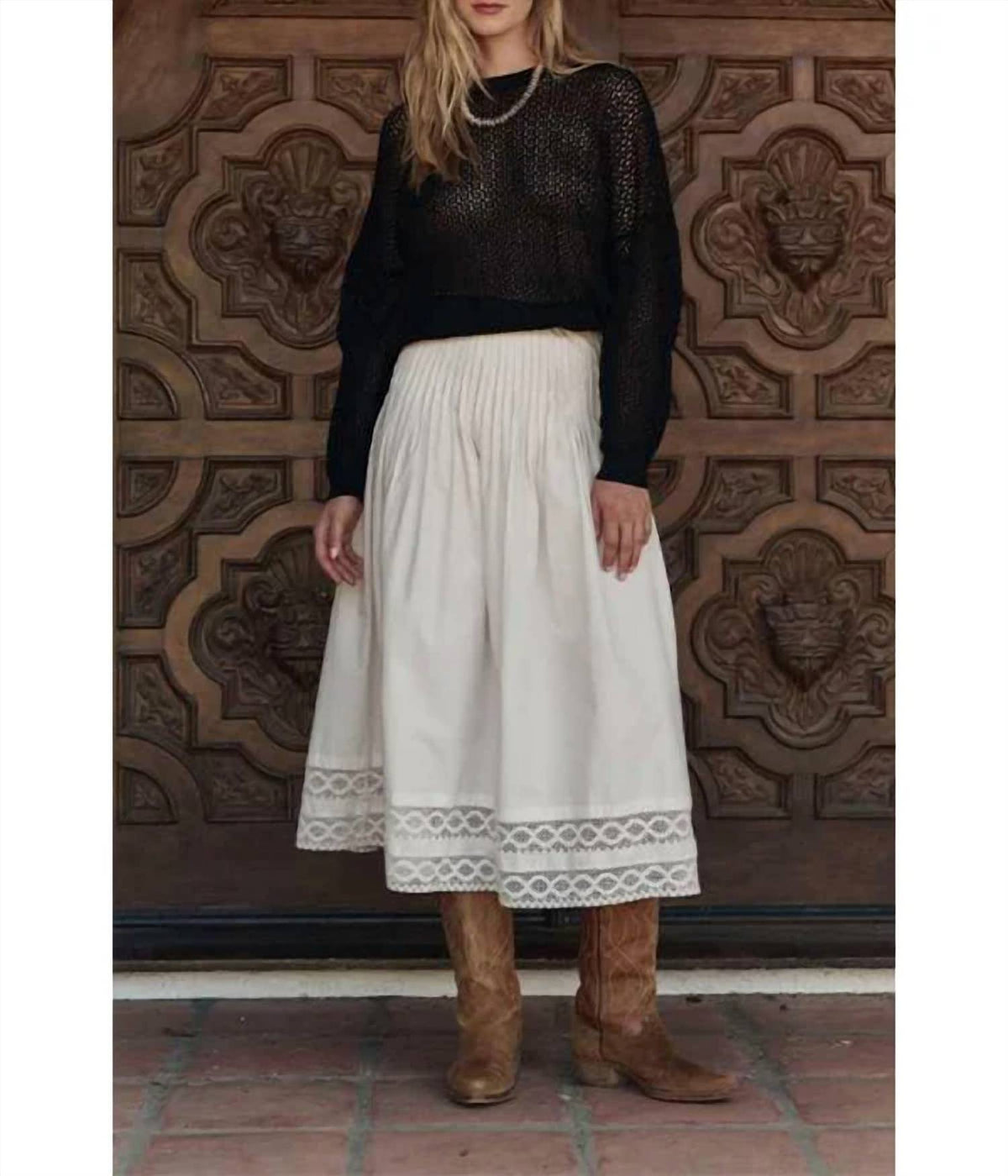The Great. - Structured Victorian Midi Skirt