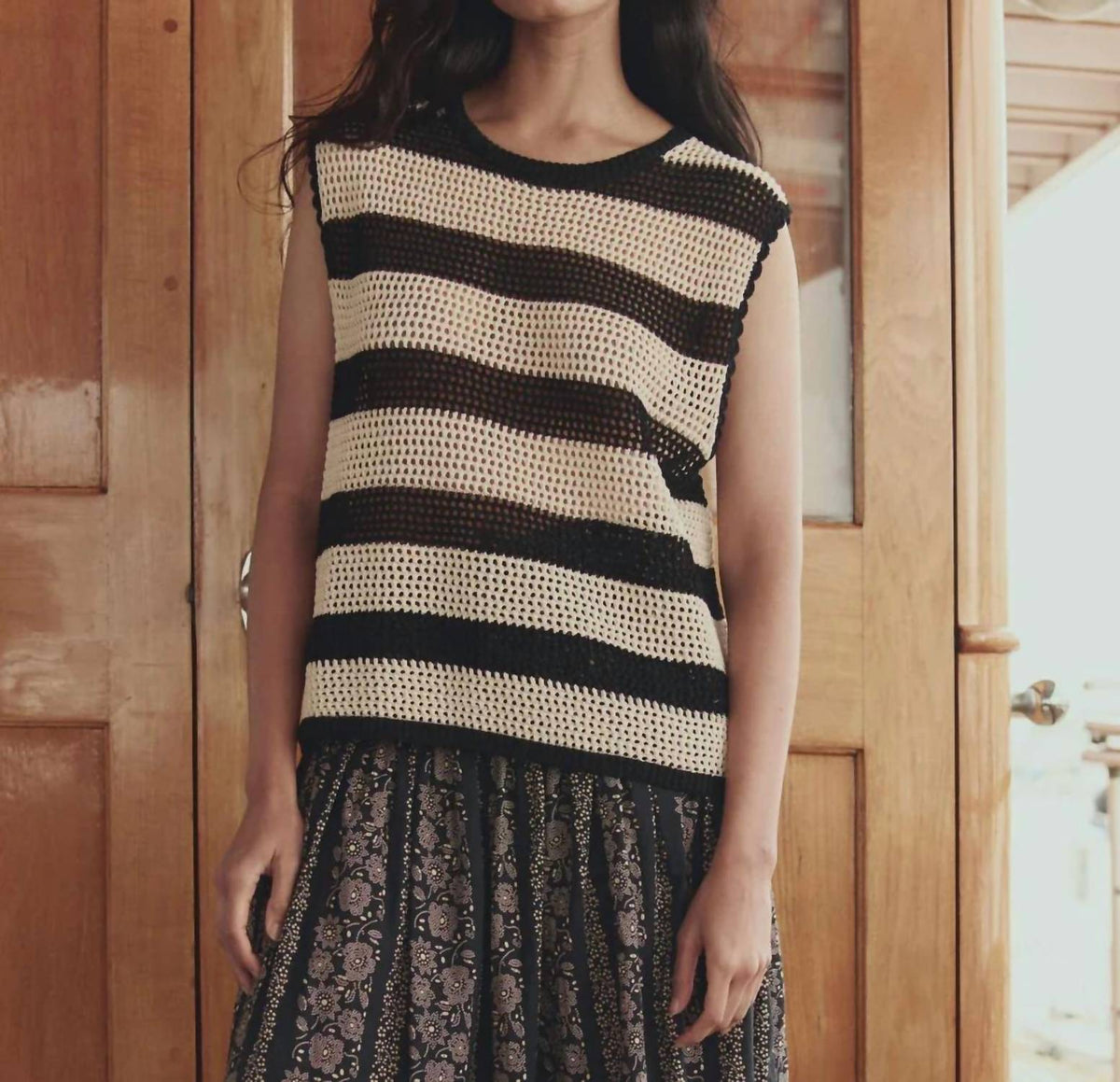 The Great. - The Crochet Sweater Shell Top