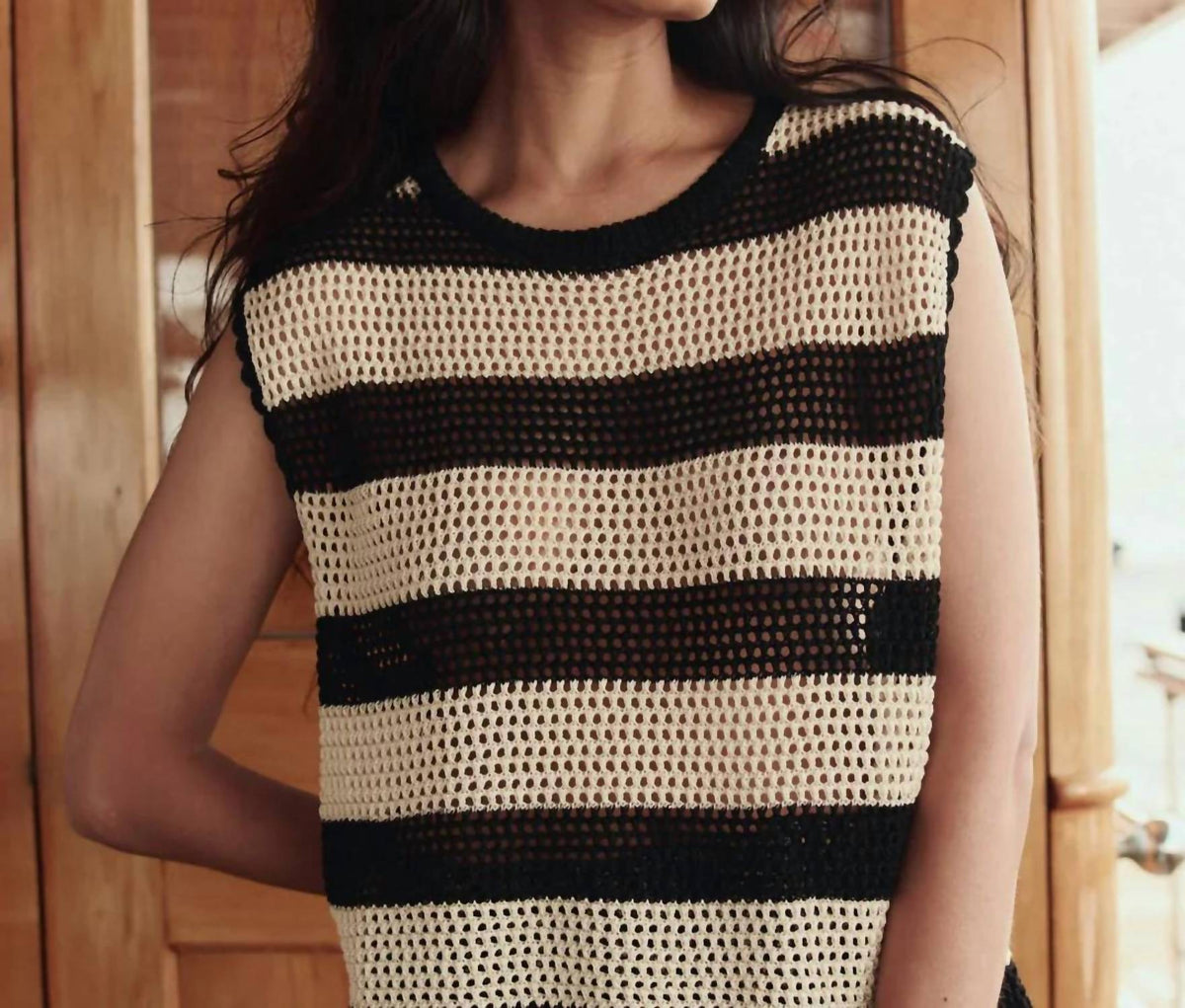 The Great. - The Crochet Sweater Shell Top
