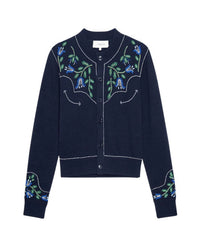 The Great. - Western Beaded Cardigan - blue - cardigans - clothing