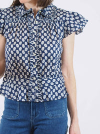 The Great. - Women's Gardenia Top - blouses - blue - clothing