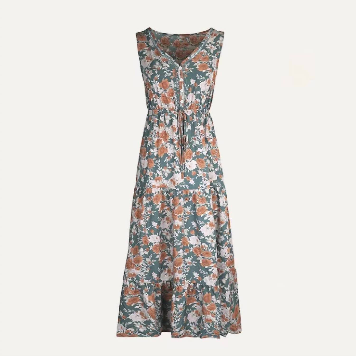 The Moment Collection - Floral V - neck Tiered Sleeveless Dress - clothing - dresses - floral