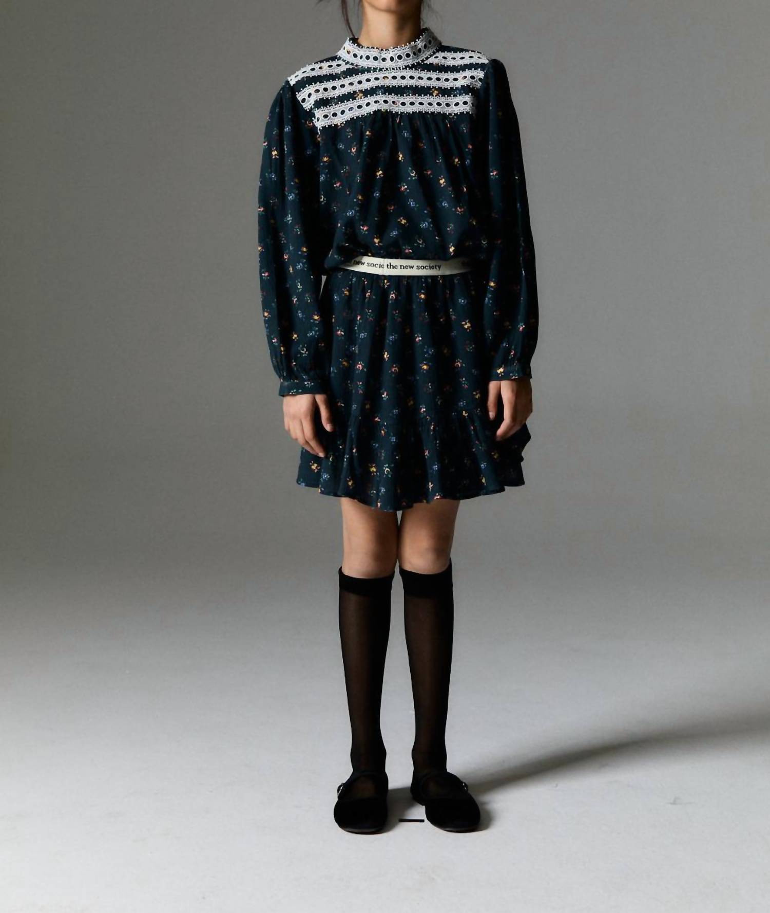 The New Society - Girl's Moon Skirt - blue - bottoms - clothing