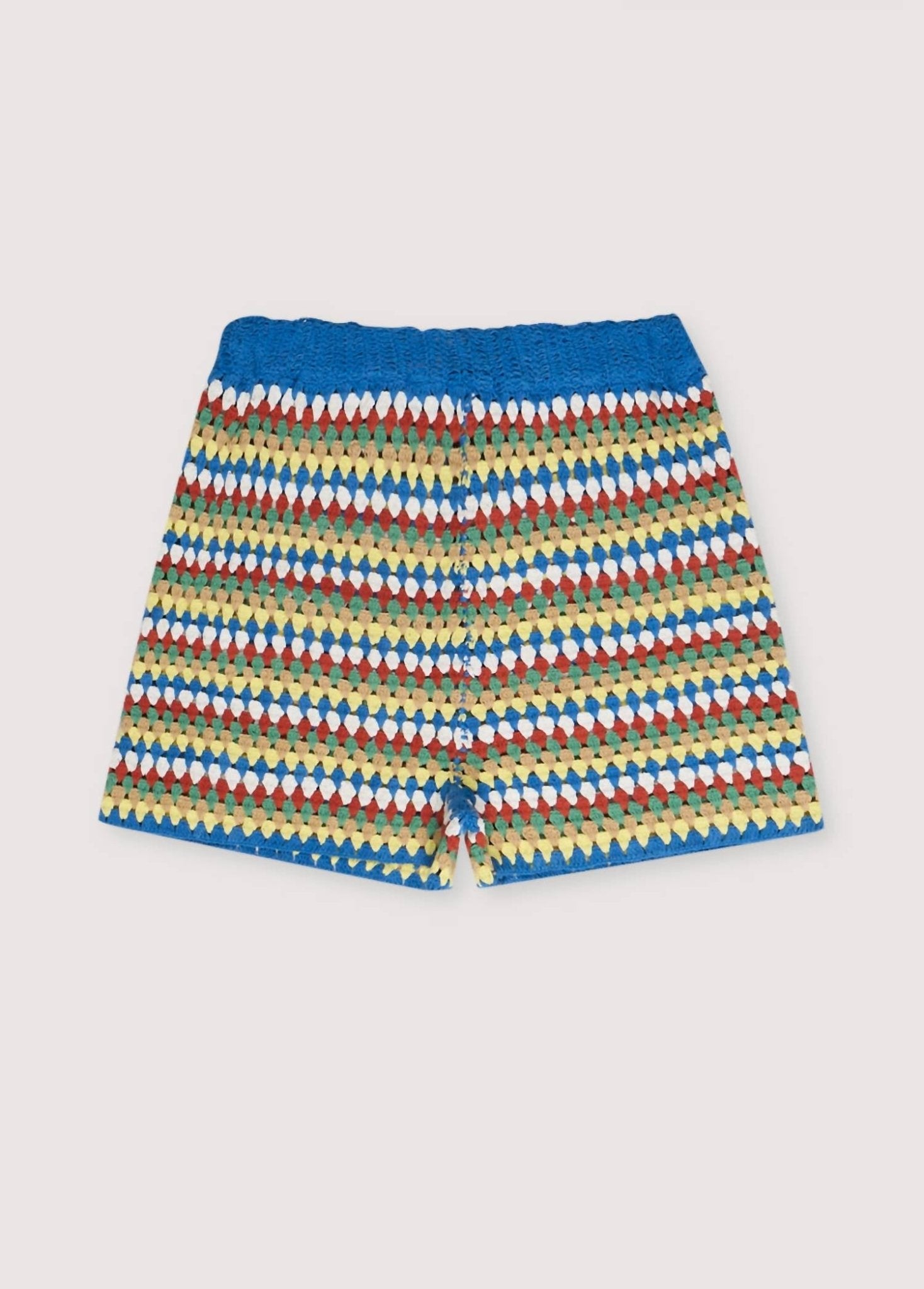 The New Society - Serifos Knit Shorts - blue - clothing - cotton
