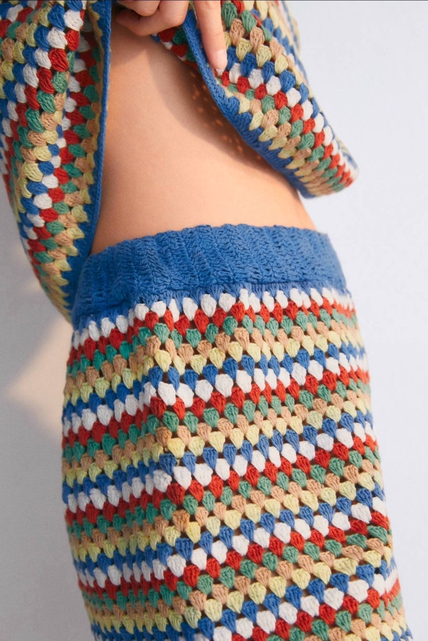 The New Society - Serifos Knit Shorts - blue - clothing - cotton