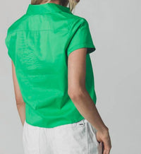 The Shirt - Boxy Short Sleeve Cropped Shirt - button - down - shirts - clothing - cotton - blend