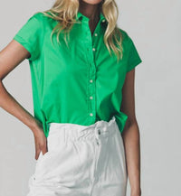 The Shirt - Boxy Short Sleeve Cropped Shirt - button - down - shirts - clothing - cotton - blend